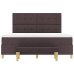 vidaXL Lit à ressorts avec matelas Marron foncé 180 x 200 cm tissu