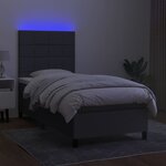 vidaXL Sommier à lattes de lit avec matelas et LED Gris foncé 90x190cm