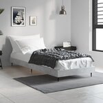 vidaXL Cadre de lit gris béton 75x190 cm bois d'ingénierie