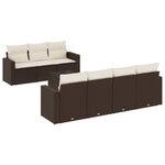 vidaXL Salon de jardin 8 Pièces avec coussins marron résine tressée
