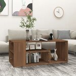 vidaXL Table basse Chêne marron 100x50x40 cm Bois d'ingénierie