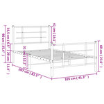 vidaXL Cadre de lit métal sans matelas et pied de lit noir 100x200 cm