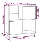 vidaXL Buffet Gris 74x35x80 cm Bois massif de pin