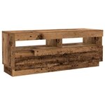 vidaXL Meuble TV avec lumières LED vieux bois bois d'ingénierie