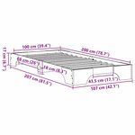 vidaXL Cadre de lit Pin massif 207 x 107 x 17 cm Bois massif en pin
