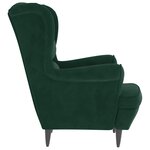 vidaXL Fauteuil vert foncé velours