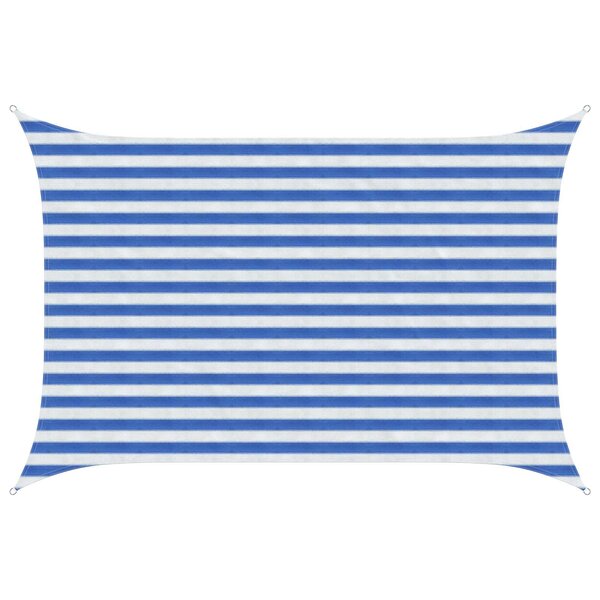 vidaXL Voile d'ombre 2 x 2 5 m HDPE Rectangulaire Bleu et Blanc
