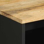 vidaXL Table de chevet noir 50x33x62 cm bois de manguier massif brut