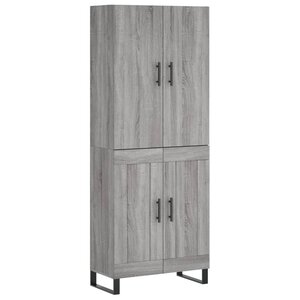 vidaXL Buffet haut Sonoma gris 69 5x34x180 cm Bois d'ingénierie