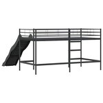 vidaXL Lit superposé pour enfants avec toboggan Noir et anthracite