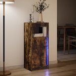 vidaXL Buffet avec LED chêne fumé 42 5x34x100 cm bois d'ingénierie