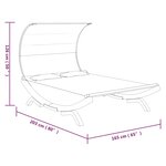 vidaXL Lit repos et auvent 165x203x126 cm Bois courbé Anthracite