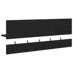 vidaXL Porte-manteau mural avec étagère avec stockage Chêne noir 90 x 15 x 36 cm