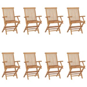 vidaXL Chaises pliables de jardin lot de 8 Bois de teck solide