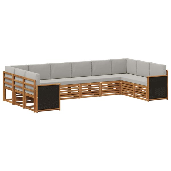 vidaXL Ensemble de canapé d'angle 7 Pièces Naturel et gris clair