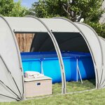 vidaXL Dôme de tente de piscine Gris 640 x 432 x 205 cm