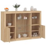 vidaXL Buffets avec lumières LED 3 Pièces chêne sonoma bois d'ingénierie