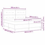 lit box spring vidaXL avec matelas et LED vert foncé 200x200 cm en velours
