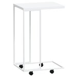 vidaXL Table d'appoint avec roues Blanc 40x30x63 5cm Bois d'ingénierie