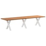 vidaXL Table à manger marron clair bois de chêne massif rectangulaire
