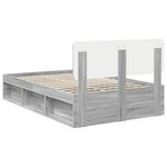 vidaXL Cadre de lit Gris Sonoma 135 x 190 cm Pin massif