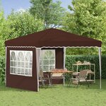 vidaXL Tente de fête pop-up 288 x 288 x 245 cm Marron Tissu Oxford