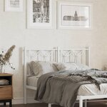 vidaXL Tête de lit métal blanc 120 cm