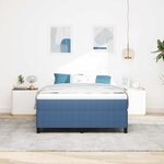 vidaXL Lit à ressorts Bleu 160 x 200 cm Velours