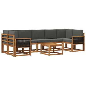 vidaXL Ensemble de canapés d'extérieur 6 Pièces Naturel et Anthracite