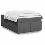 vidaXL Sommier à lattes de lit avec matelas gris foncé 120x190cm tissu
