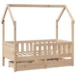 vidaXL Cadre de lit enfant avec tiroirs sans matelas 80x170 cm bois