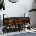 vidaXL Banc à chaussures chêne fumé 85 5x42x57 5 cm bois d'ingénierie