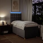 vidaXL Sommier à lattes de lit avec matelas Taupe 90x200 cm Tissu