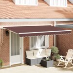vidaXL Auvent Rétractable Marron et blanc