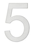 THIRARD - Chiffre 5 adhésif  inox  H.76mm - THIRARD