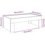 vidaXL Table basse avec LED infini noir 90x50x30 cm