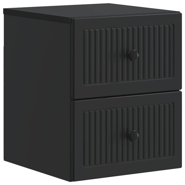 vidaXL Cabinet de chevet mural avec tiroir Noir 33 x 34 5 x 40 cm