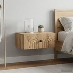vidaXL Cabinet de chevet mural 2 pc Chêne artisanal 49 x 34 5 x 20 cm