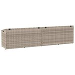 vidaXL Boîte de rangement de jardin gris clair 220x50x58 cm rotin
