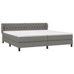 vidaXL Sommier à lattes de lit avec matelas Gris foncé 200x200cm Tissu