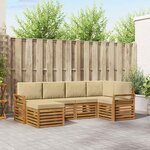 vidaXL Ensemble de canapés d'extérieur 6 pc Naturel et Beige Polyester