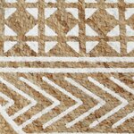 vidaXL Tapis fait à la main Jute avec imprimé blanc 120 cm