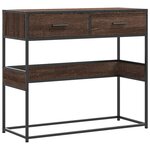 vidaXL Table console chêne marron 90x35x80 cm bois d'ingénierie