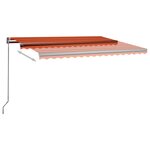 vidaXL Auvent automatique capteur de vent/LED 400x300 cm Orange/marron