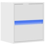 vidaXL Meuble TV mural avec lumières LED blanc 41x31x45 cm