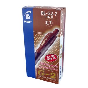 Stylo Roller G2 à encre gel et pointe rétractable de 0 7 mm caramel x 12 PILOT
