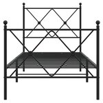 vidaXL Cadre de lit métal avec tête de lit/pied de lit noir 75x190 cm
