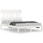 vidaXL Cadre de lit sans matelas blanc 140x200 cm bois massif