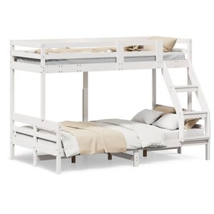 vidaXL Lit superposé sans matelas 90x200/120x200 cm blanc bois massif