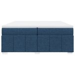 vidaXL Sommier à lattes de lit avec matelas Bleu 200x200 cm Tissu